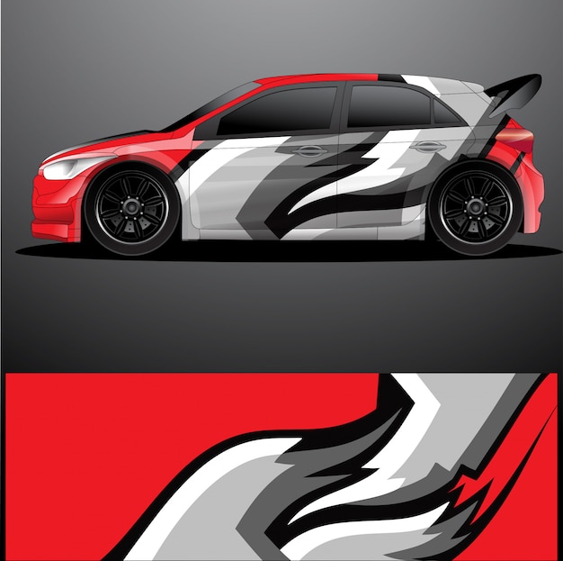 Premium Vector Rally Car Decal Graphic Wrap Abstract Design