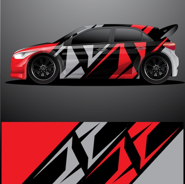 Premium Vector | Rally car decal graphic wrap , abstract design