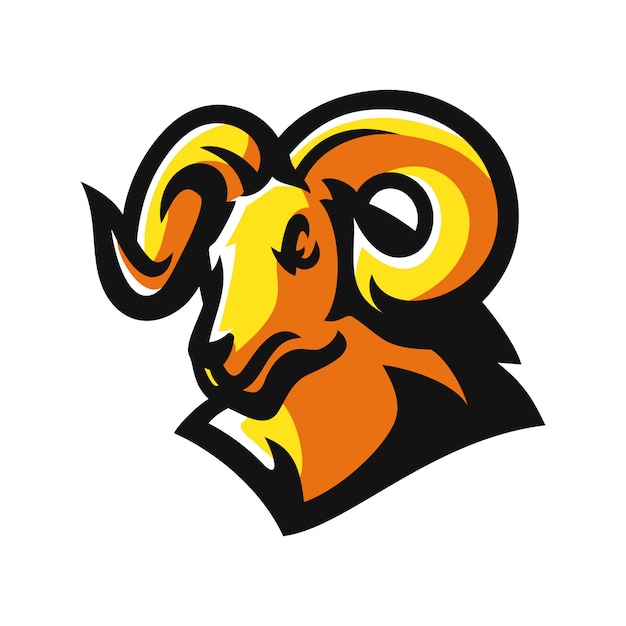 Ram, goat esport gaming mascot logo template | Premium Vector