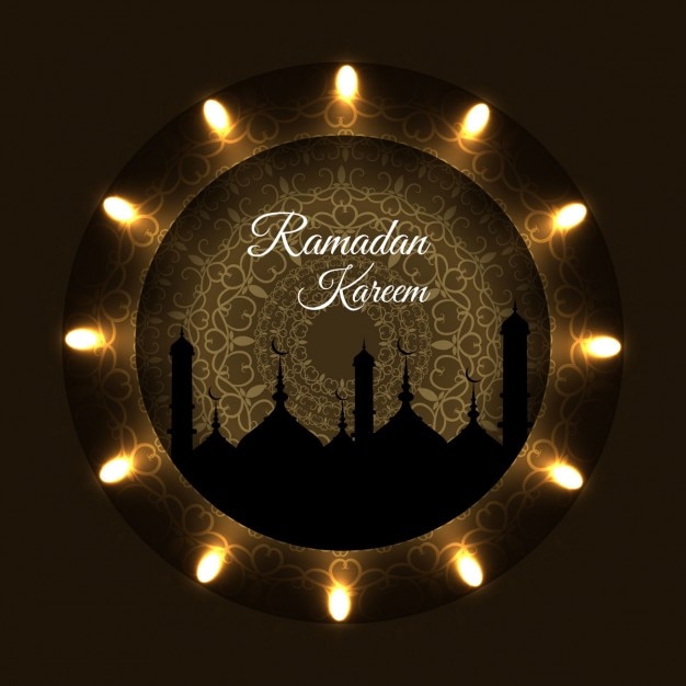 Free Vector | Ramadan background with golden lights