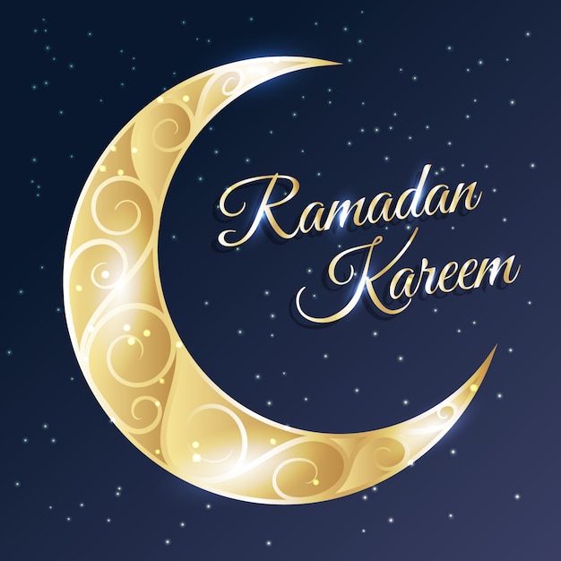 Free Vector | Ramadan background with moon