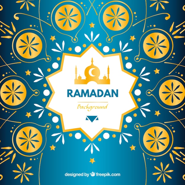 Free Vector | Ramadan background with ornaments in flat style