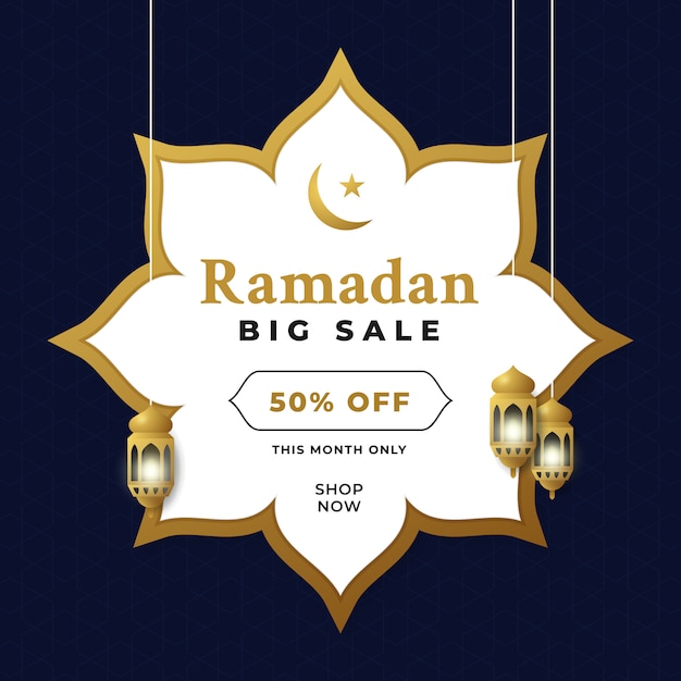 Premium Vector | Ramadan big sale promotion banner