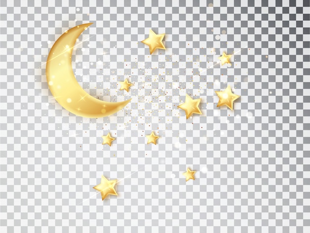 Premium Vector | Ramadan gold decoration isolated on white background.