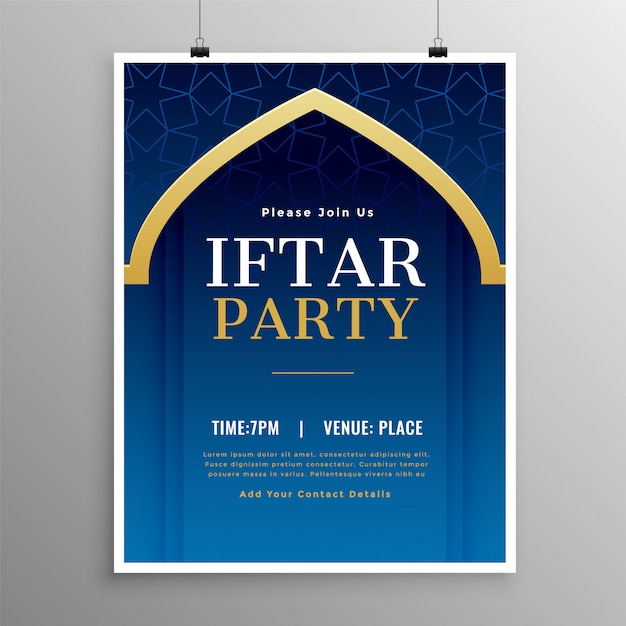 Free Vector | Ramadan iftar party invitation template