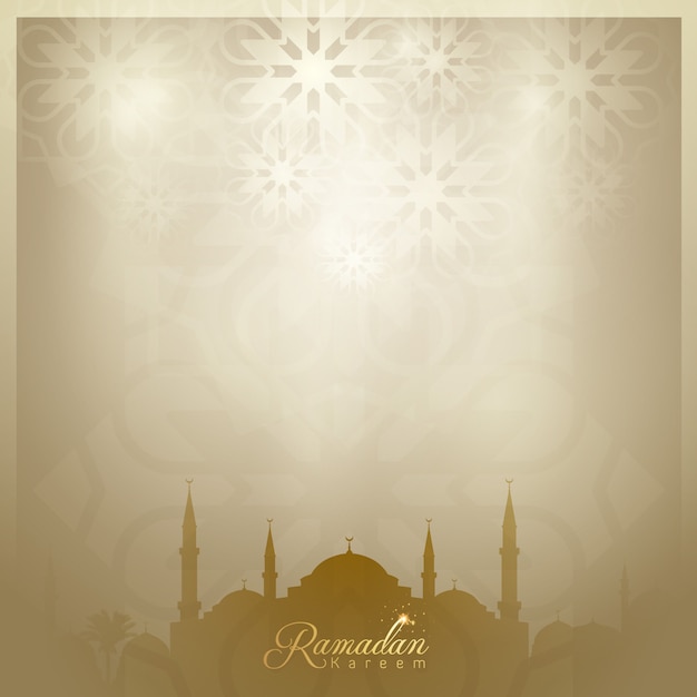 Ramadan kareem background islamic greeting Premium Vector