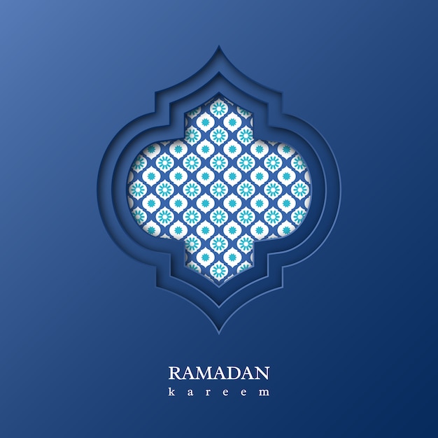 Ramadan kareem background with decorative pattern Premium Vector