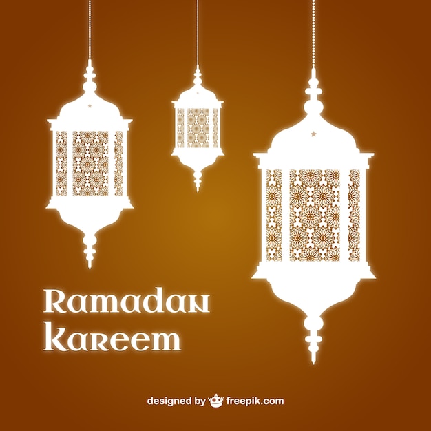 Ramadan kareem background with lanterns | Free Vector