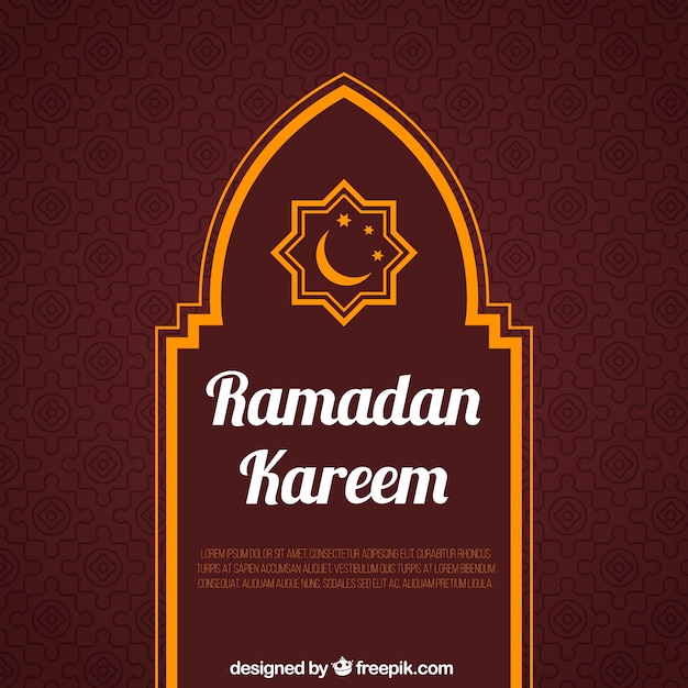 Free Vector Ramadan Kareem Background With Orange Elements