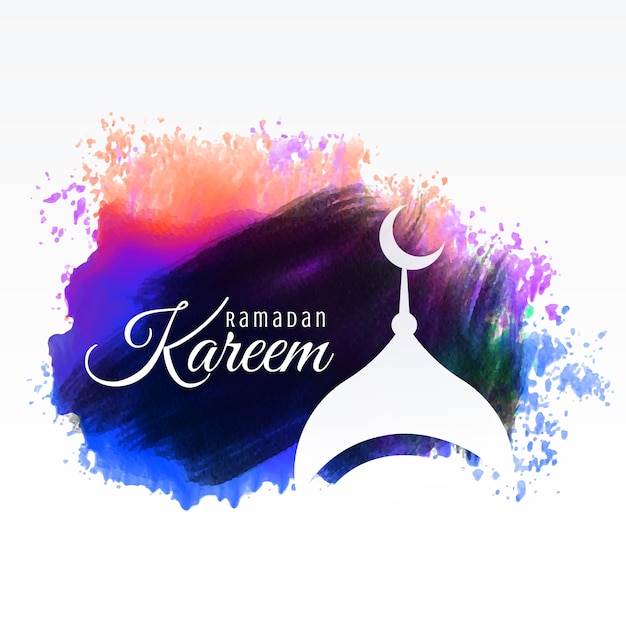Ramadan kareem festival greeting with\
watercolor background