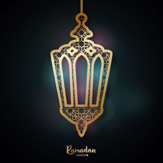 Premium Vector | Ramadan kareem. glowing lantern on a religious night.