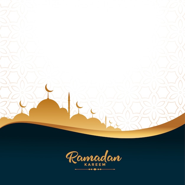 Free Vector Ramadan Kareem Golden Mosque Festival Background