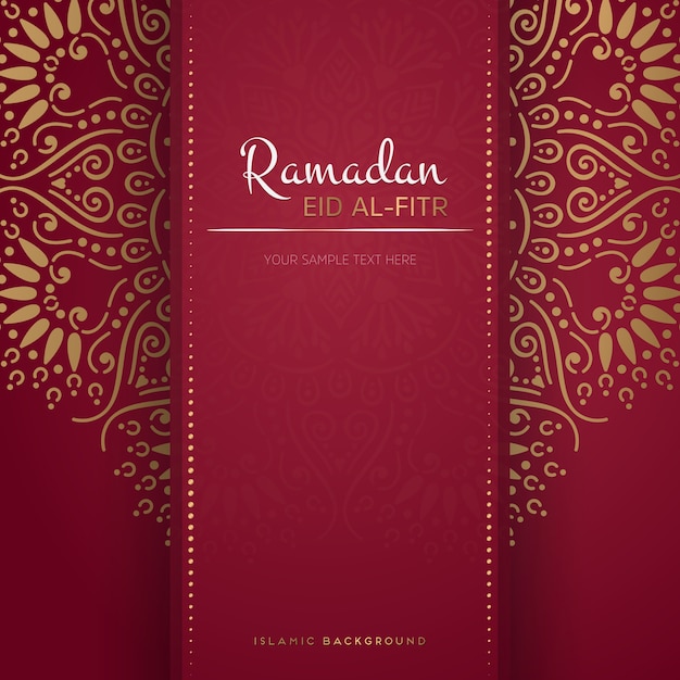 Ramadan kareem greeting card design with mandala Vector 