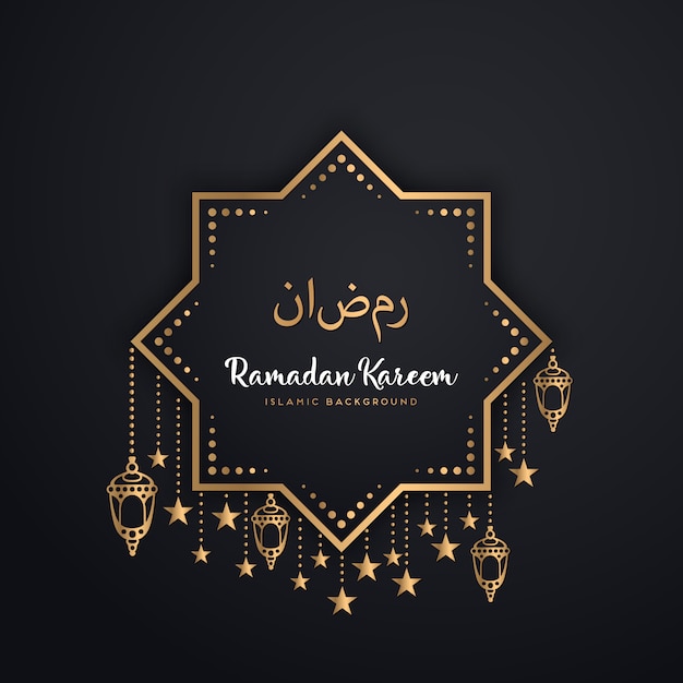 Ramadan kareem greeting card design with mandala Vector ...