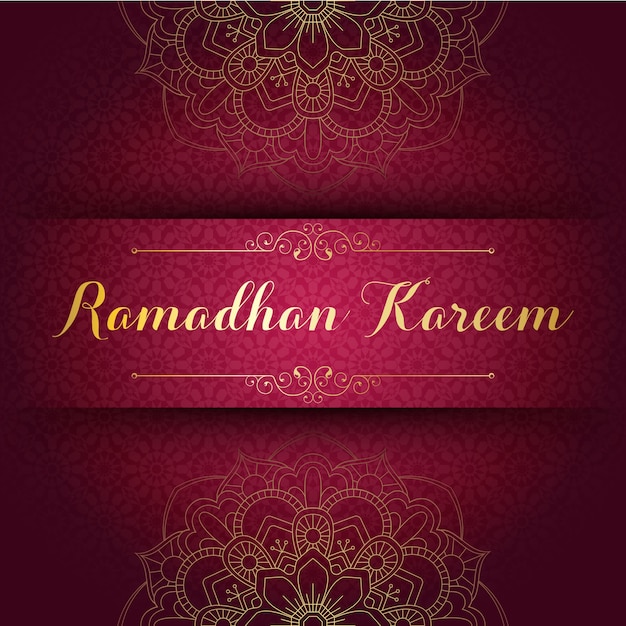 Ramadan kareem greeting card template Premium Vector