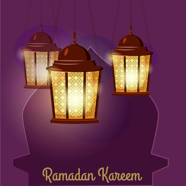 Premium Vector Ramadan Kareem Greetings Intricate Arabic Lamps