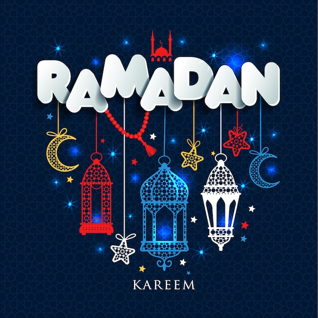 Premium Vector | Ramadan kareem greting illustration of ramadan ...