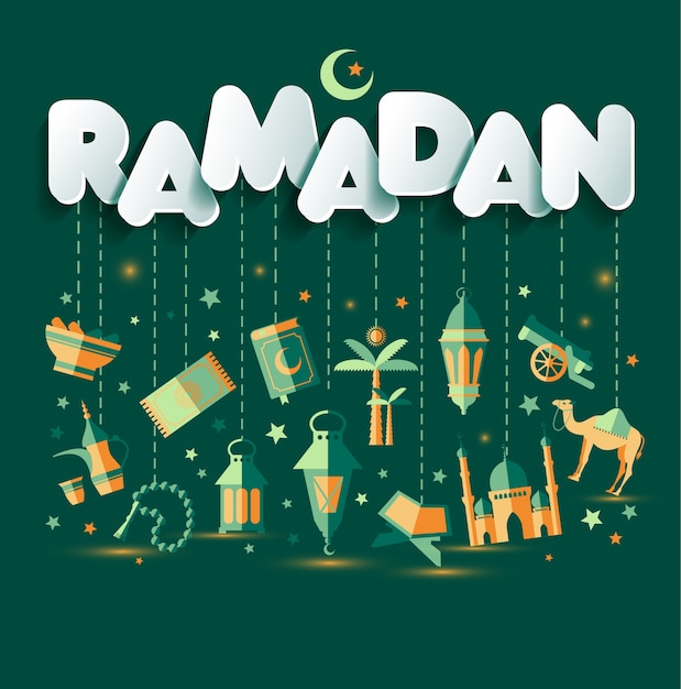 Premium Vector | Ramadan kareem greting illustration of ramadan ...