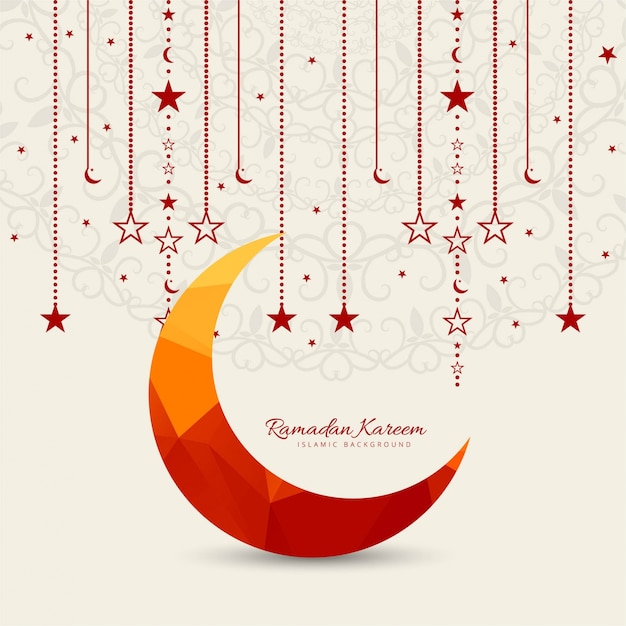 Free Vector Ramadan Kareem Illustration With Moon And Stars