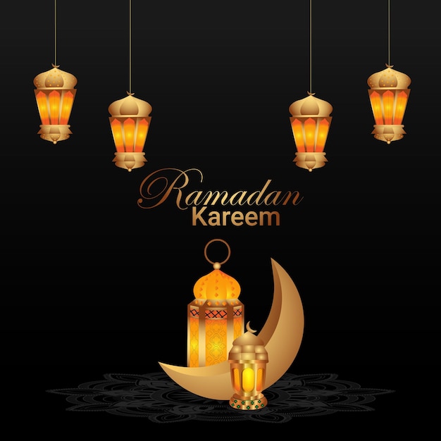 Premium Vector | Ramadan kareem islamic greeting card and background ...