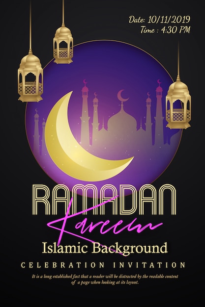 Premium Vector Ramadan Kareem Islamic Poster Design