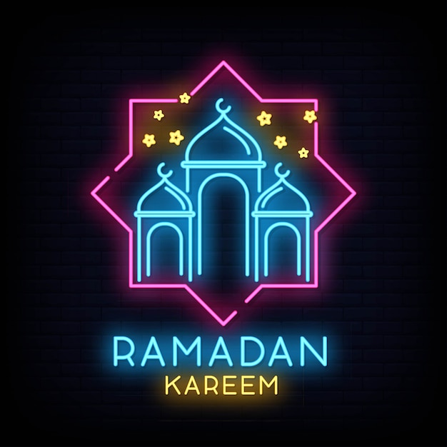 ramadan kareem neon sign