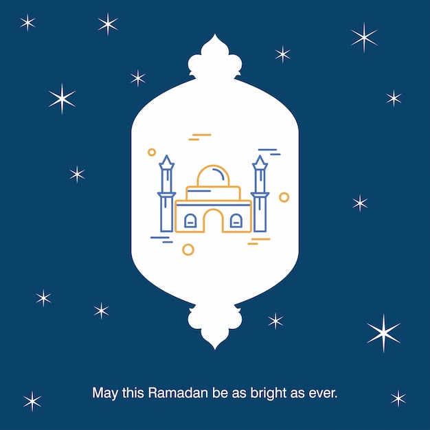 Ramadan kareem vector greeting card background Free Vector