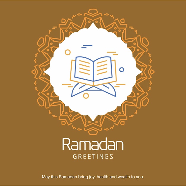 Ramadan kareem vector greeting card background Free Vector