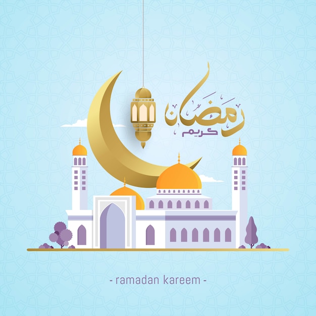 Premium Vector | Ramadan kareem with arabic calligraphy ...