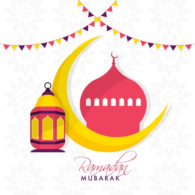 Premium Vector | Ramadan mubarak concept with crescent moon