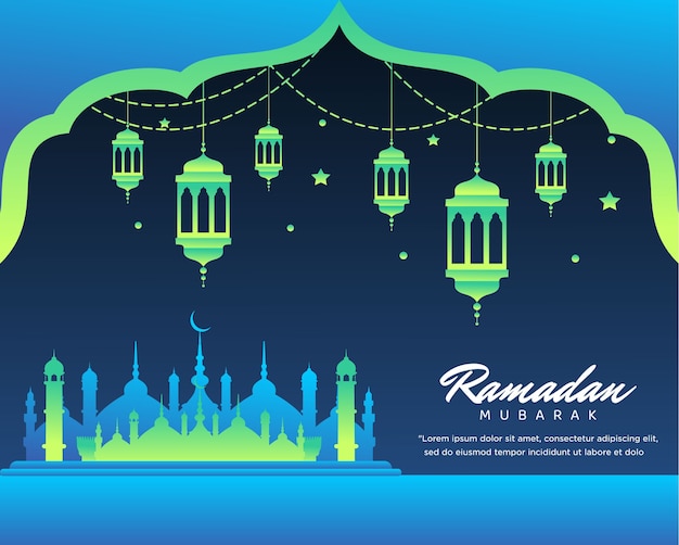 Premium Vector | Ramadan mubarak islamic background