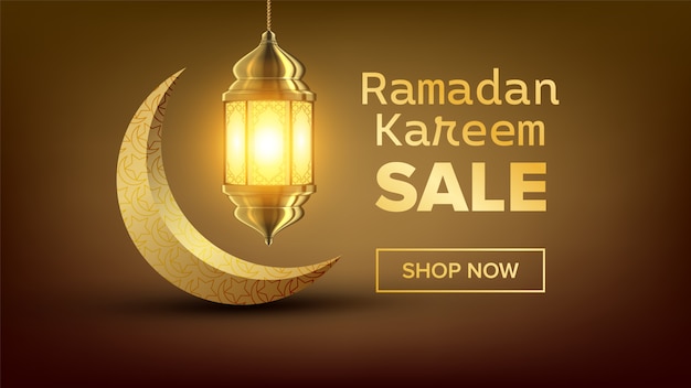 Ramadan sale banner Premium Vector