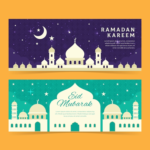 Free Vector Ramadan theme for banner collection