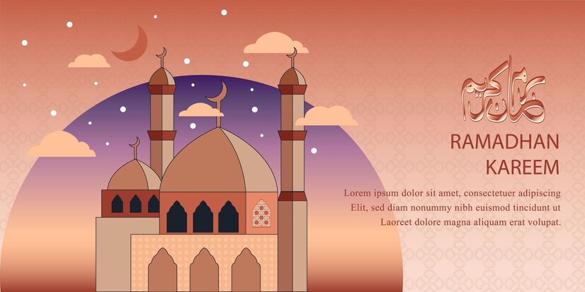 Premium Vector | Ramadhan kareem illustration vector banner background