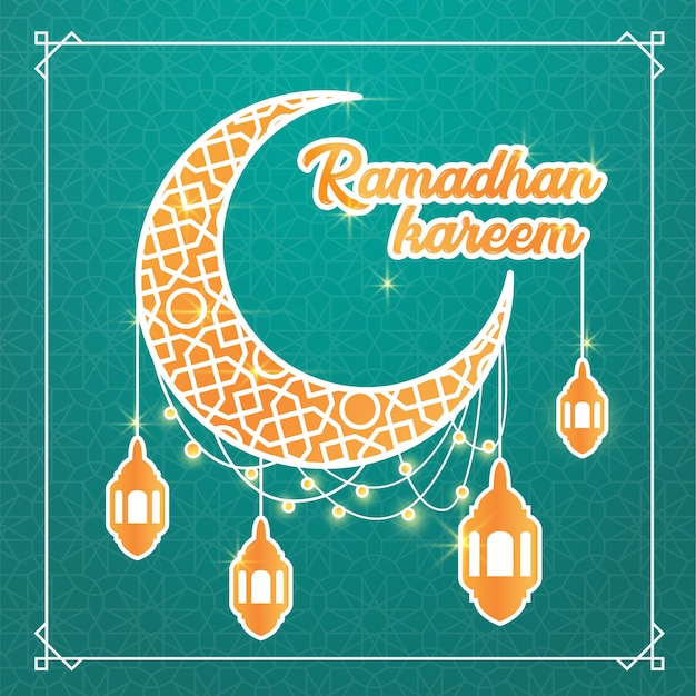 Ramadhan kareem poster template Premium Vector