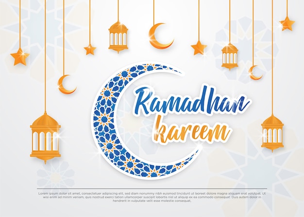 Premium Vector | Ramadhan kareem white background