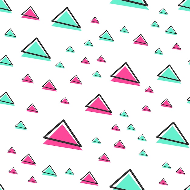 Premium Vector Random triangle pattern in 80s, 90s retro style