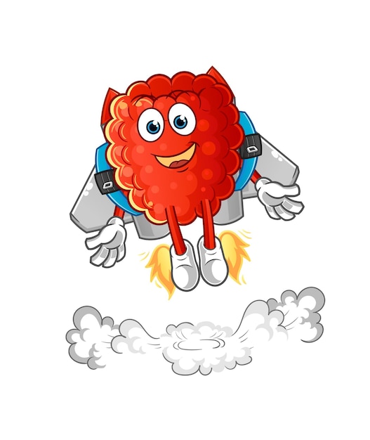 Premium Vector Raspberry With Jetpack Mascot Cartoon Vector