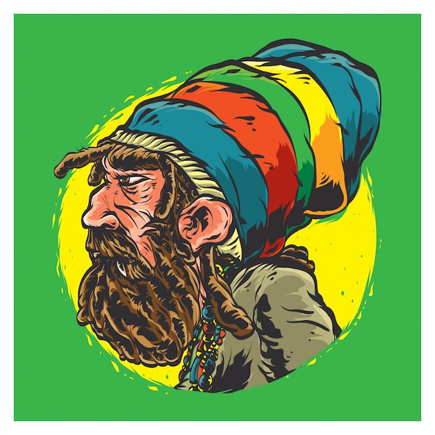 Premium Vector Rastaman Head