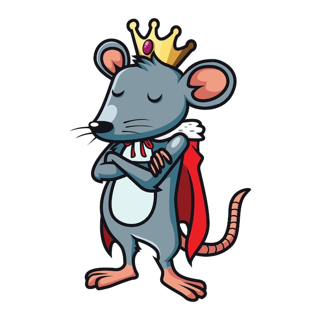 Premium Vector The Rat Is Wearing King S Clothes With A Crown