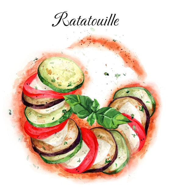 Premium Vector | Ratatouille is a traditional french dish. vegetable ...