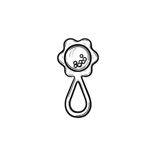 Premium Vector Rattle hand drawn outline doodle icon. rattle as