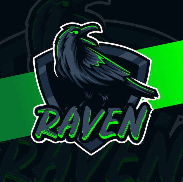 Premium Vector | Raven mascot esport logo design character