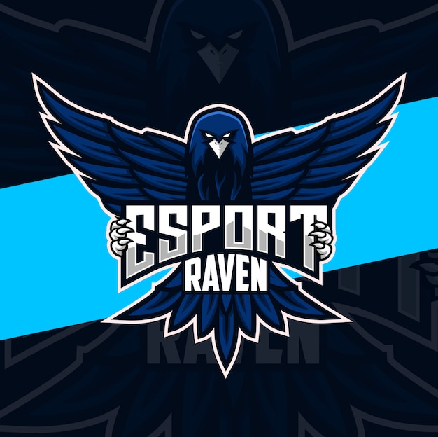 Premium Vector | Raven mascot esport logo design character