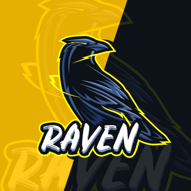 Download Raven mascot esport logo design Vector | Premium Download