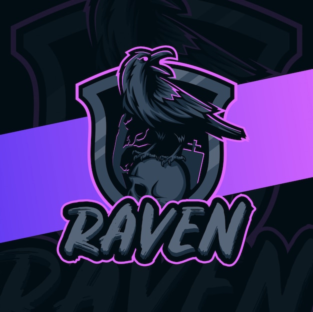 Premium Vector | Raven mascot esport logo designs