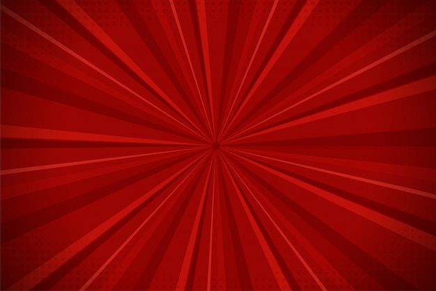 Ray red abstract comic cartoon sunlight background. Premium Vector