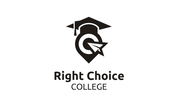 Reach the best for school/university/college/graduate logo Premium Vector
