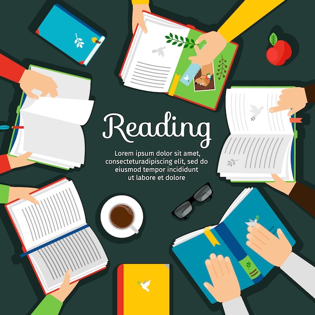 Reading club | Premium Vector