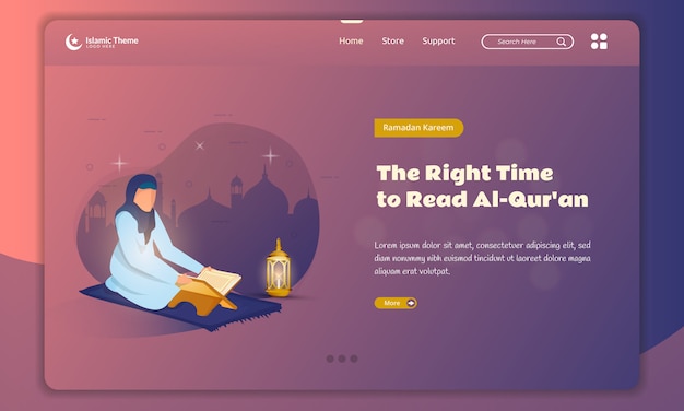 Download Free Reading The Holy Quran For Ramadan Kareem Concept On Landing Page Premium Vector Use our free logo maker to create a logo and build your brand. Put your logo on business cards, promotional products, or your website for brand visibility.